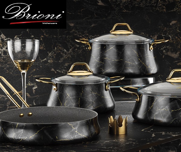 מארז סירים יוקרתי סדרת השיש 7 חלקים – brioni